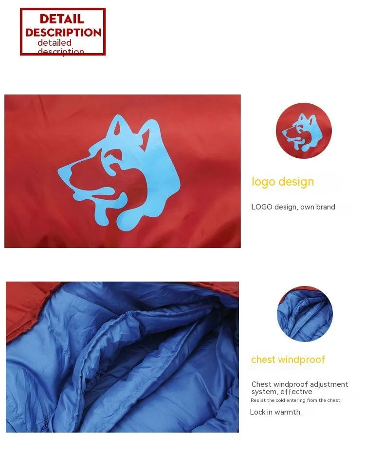 Cotton sleeping bag with compression sack in various colour options including brown and army green