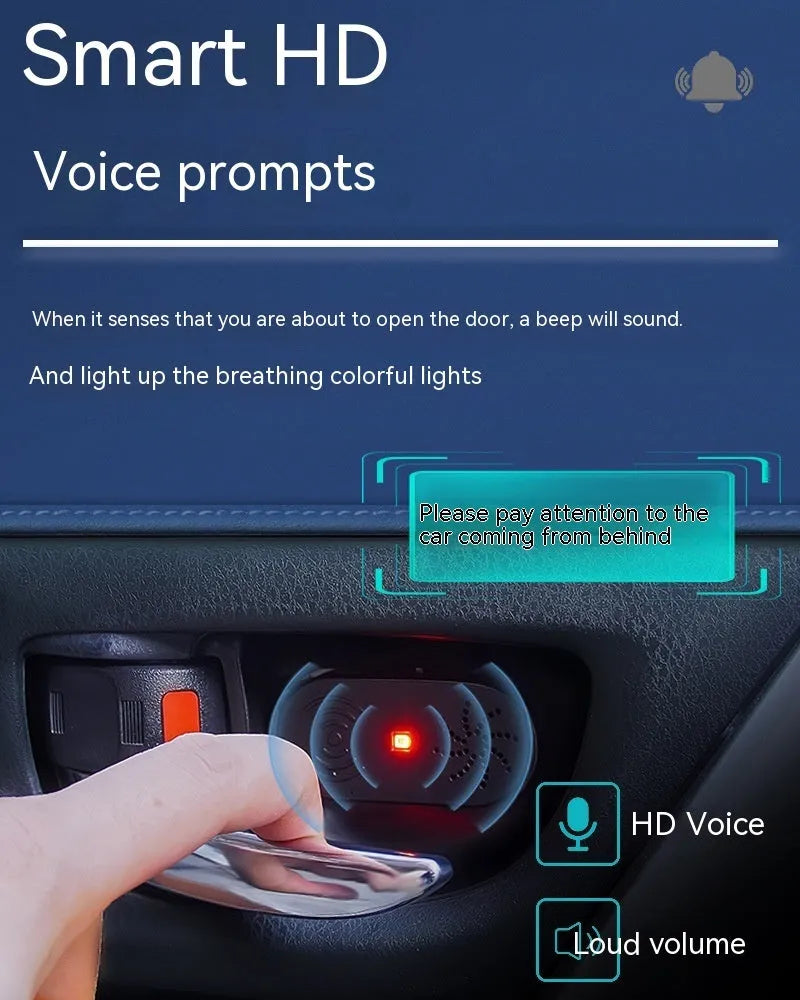 Black ABS plastic car door reminder with infrared sensor for vehicle safety alerts