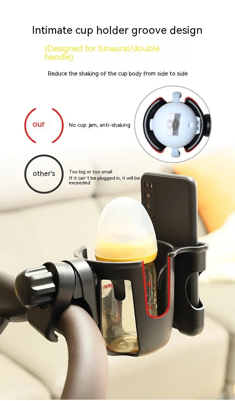 ABS electric car cup holder in black, green and pink colours showing 19cm width