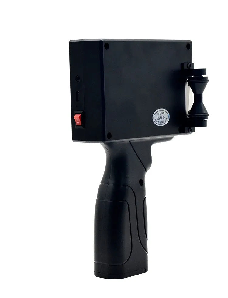 Portable handheld code-spraying machine SC18 with HT01 high adhesion ink cartridge on production line