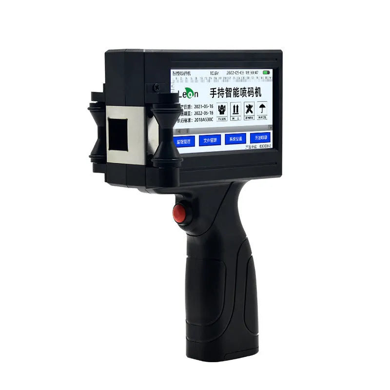 Portable handheld code-spraying machine SC18 with HT01 high adhesion ink cartridge on production line