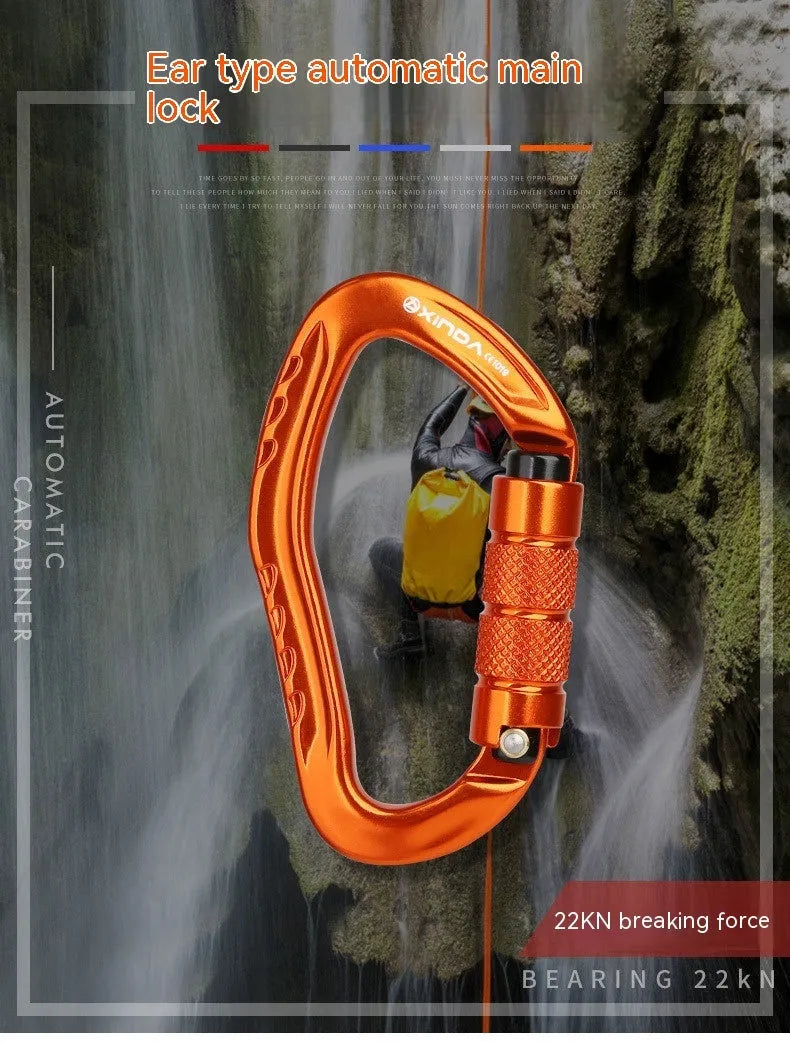Automatic master lock climbing carabiner in five colour options for outdoor equipment