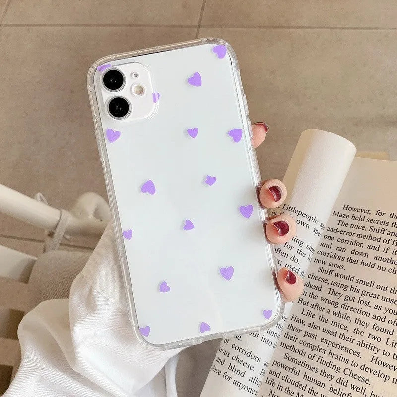 Clear TPU phone case with UV printed love pattern for iPhone 15 Pro Max
