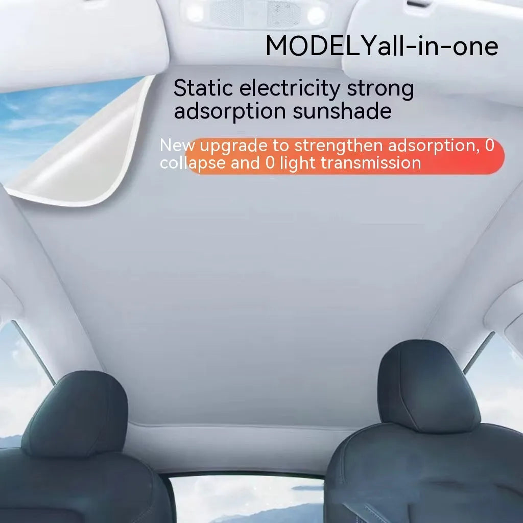 Silicone vehicle sunshade with plaid pattern and electrostatic adsorption system