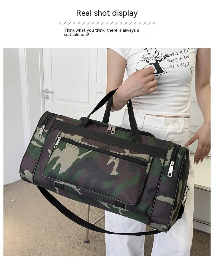 Camouflage pattern waterproof luggage bag with 20L capacity for leisure travel