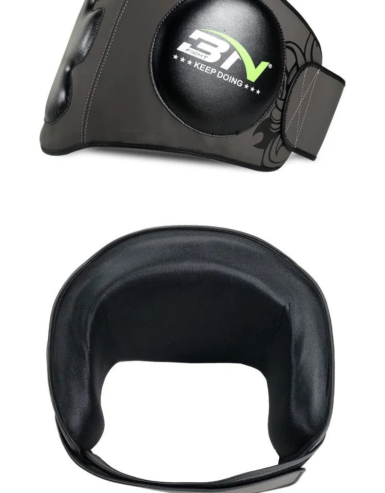 Dark grey Sanda boxing waist protection target with thickened foam for martial arts training.