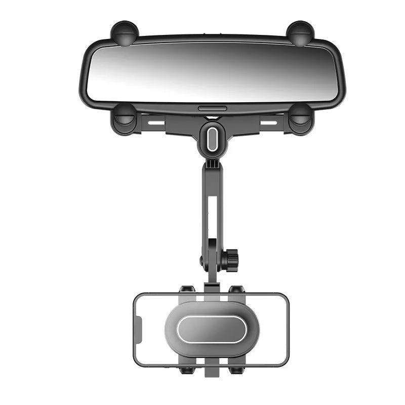 Car rear view mirror mounted retractable phone holder bracket in 7th generation rearview mirror colour