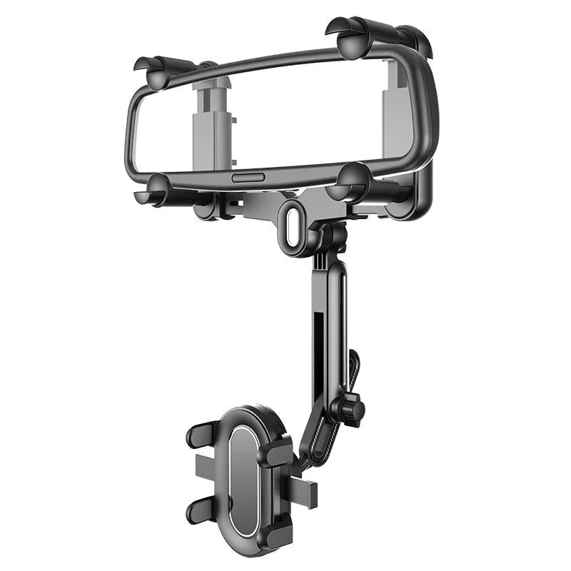 Car rear view mirror mounted retractable phone holder bracket in 7th generation rearview mirror colour