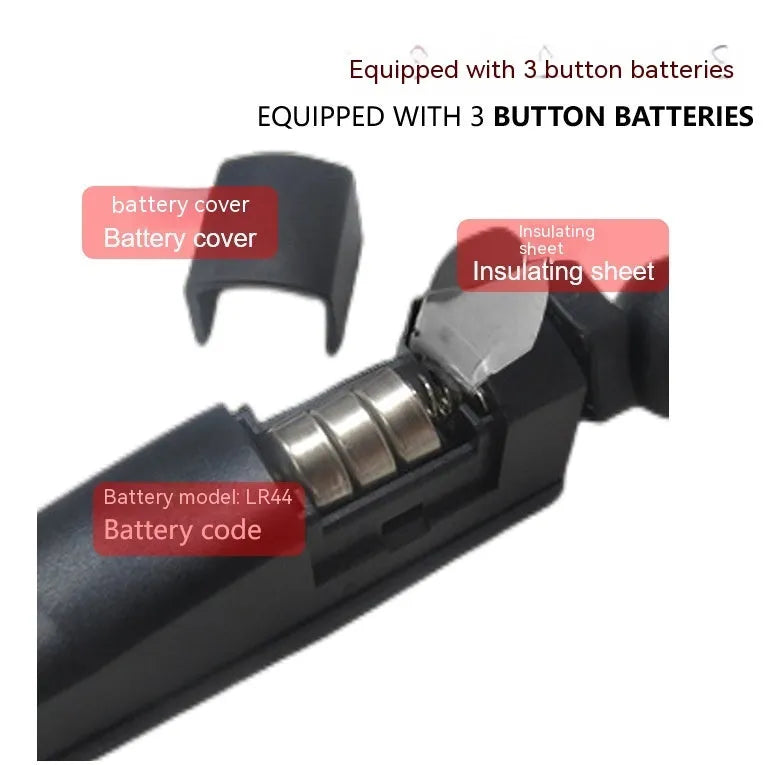 Golf putter laser aiming instrument showing laser projection for putting alignment practice