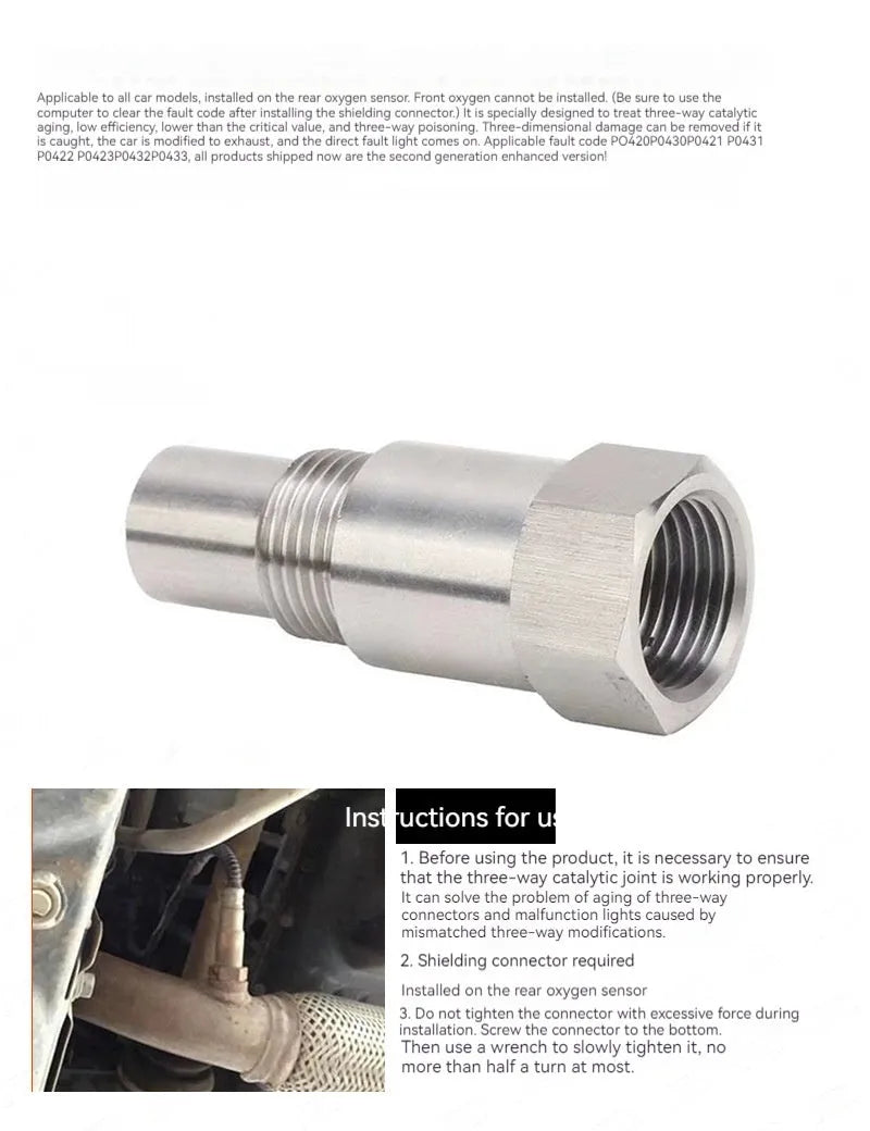 304 stainless steel oxygen sensor adapter for vehicle exhaust system modification