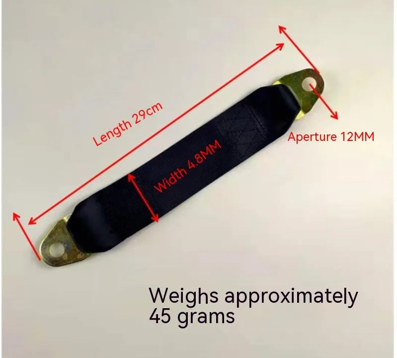 Black electric door limit fixing strap with screw nuts for universal vehicle installation