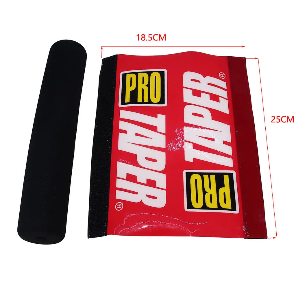 25cm universal motorcycle handlebar foam chest protector cover in black, blue, and red colour options.