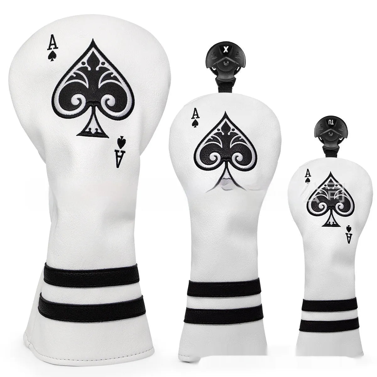 Flexible PU golf putter sleeve protector shown in one of three available colours.