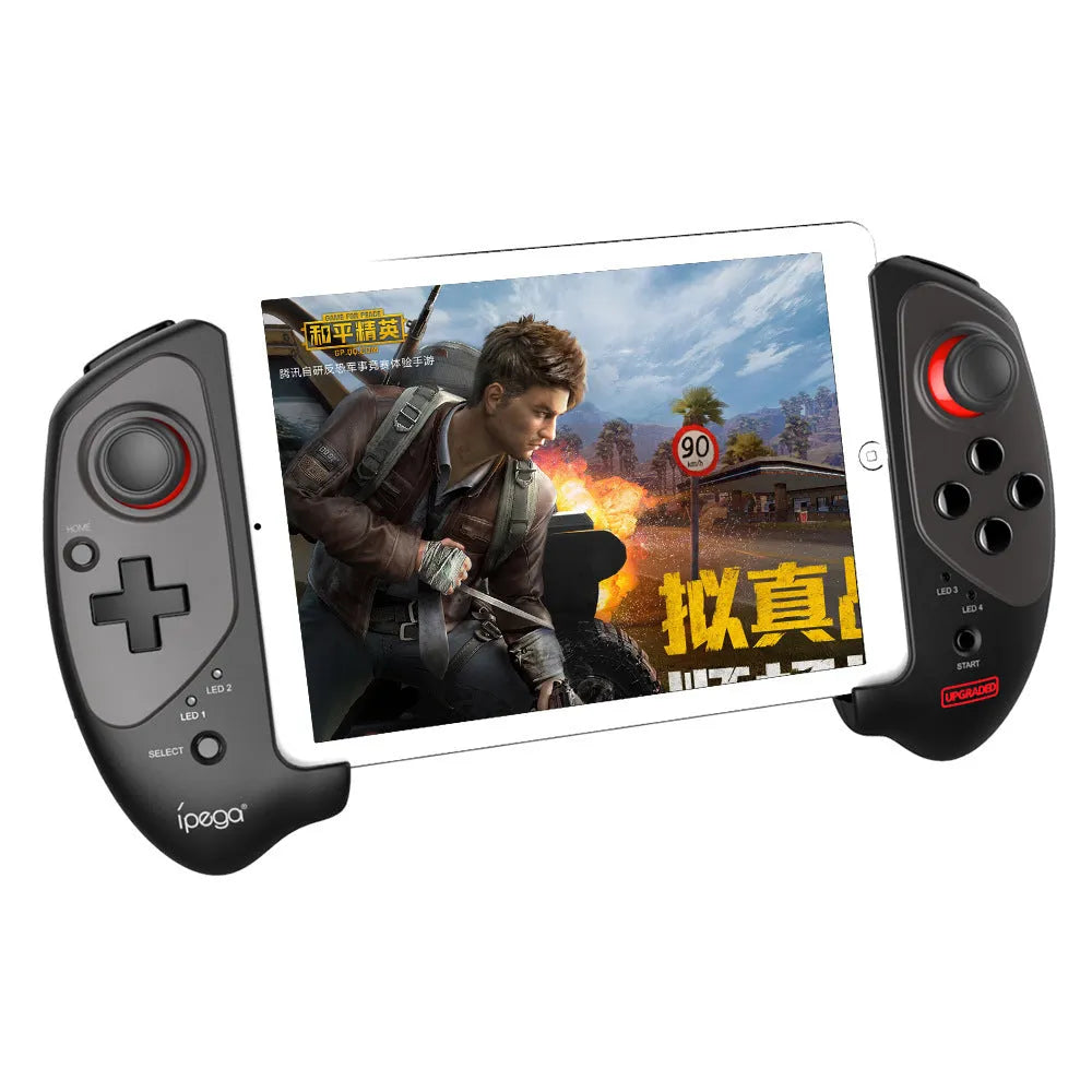Red telescopic Bluetooth and USB gamepad for mobile phones and PC