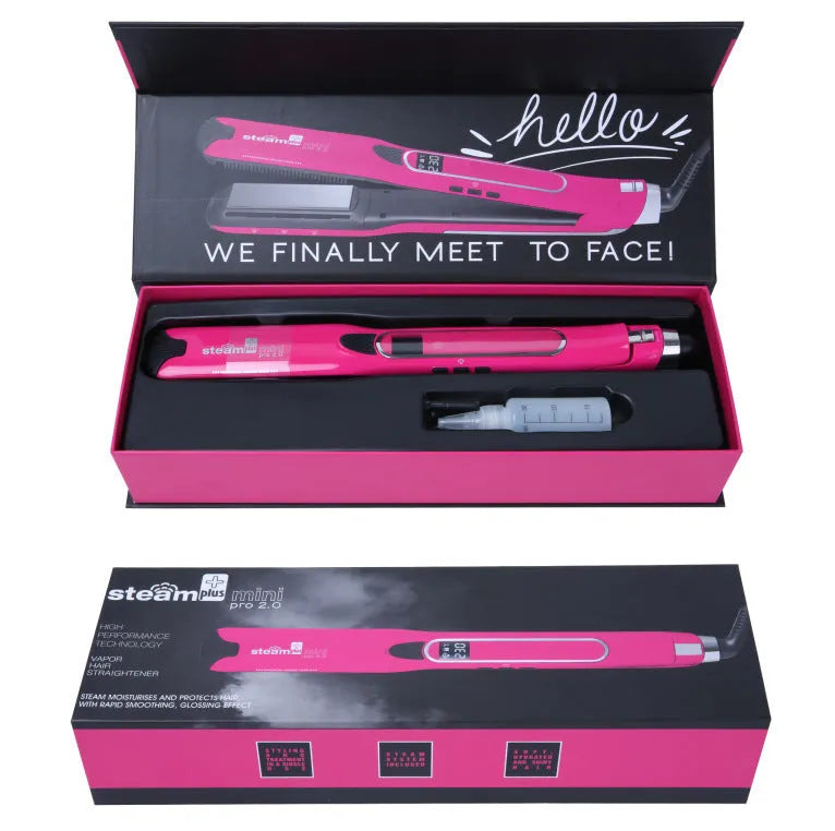 Mini steam splint spray hair straightener in champagne, purple, or rose red for curling and straightening hair
