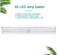 Rechargeable LED motion sensor light strip showing three length options and cold white/warm white colours