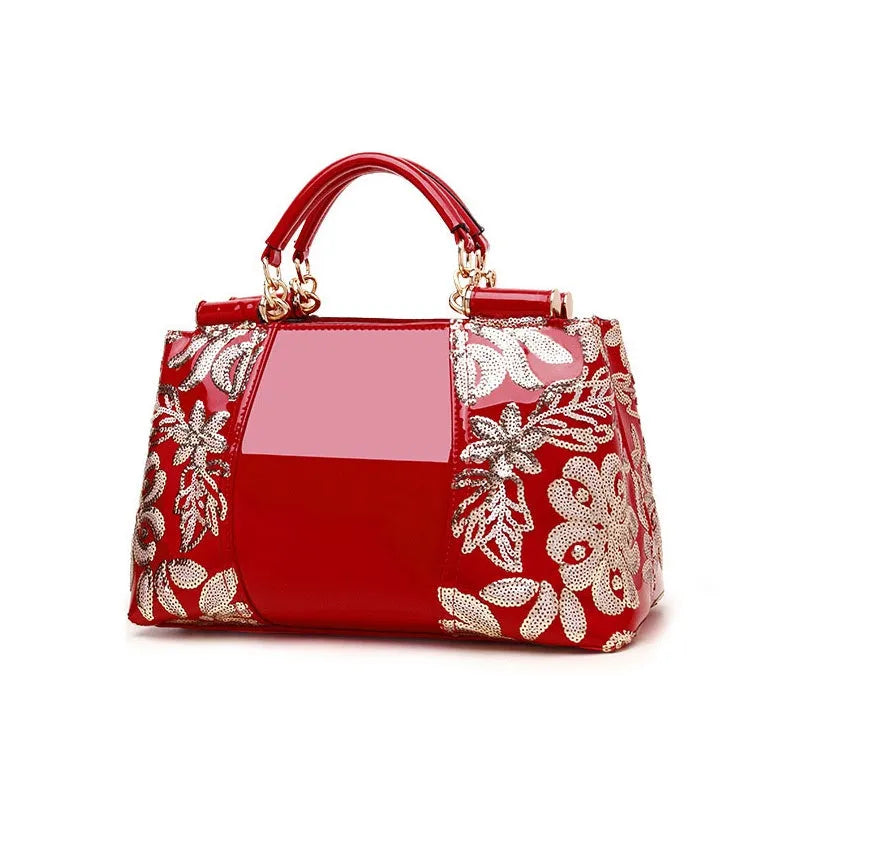 Simple PU shoulder handbag for women in Rainbow Magic colour options including Black, Gold, Red, Sapphire, Wine red.