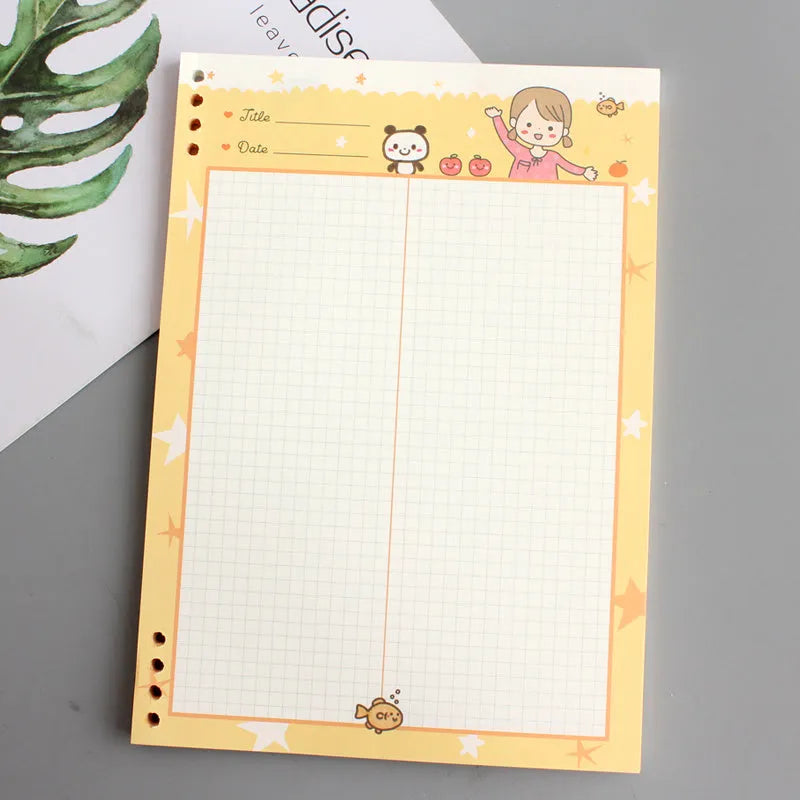 B5 loose-leaf notebook with PP plastic shell showing 40 pages of refill paper in binder binding