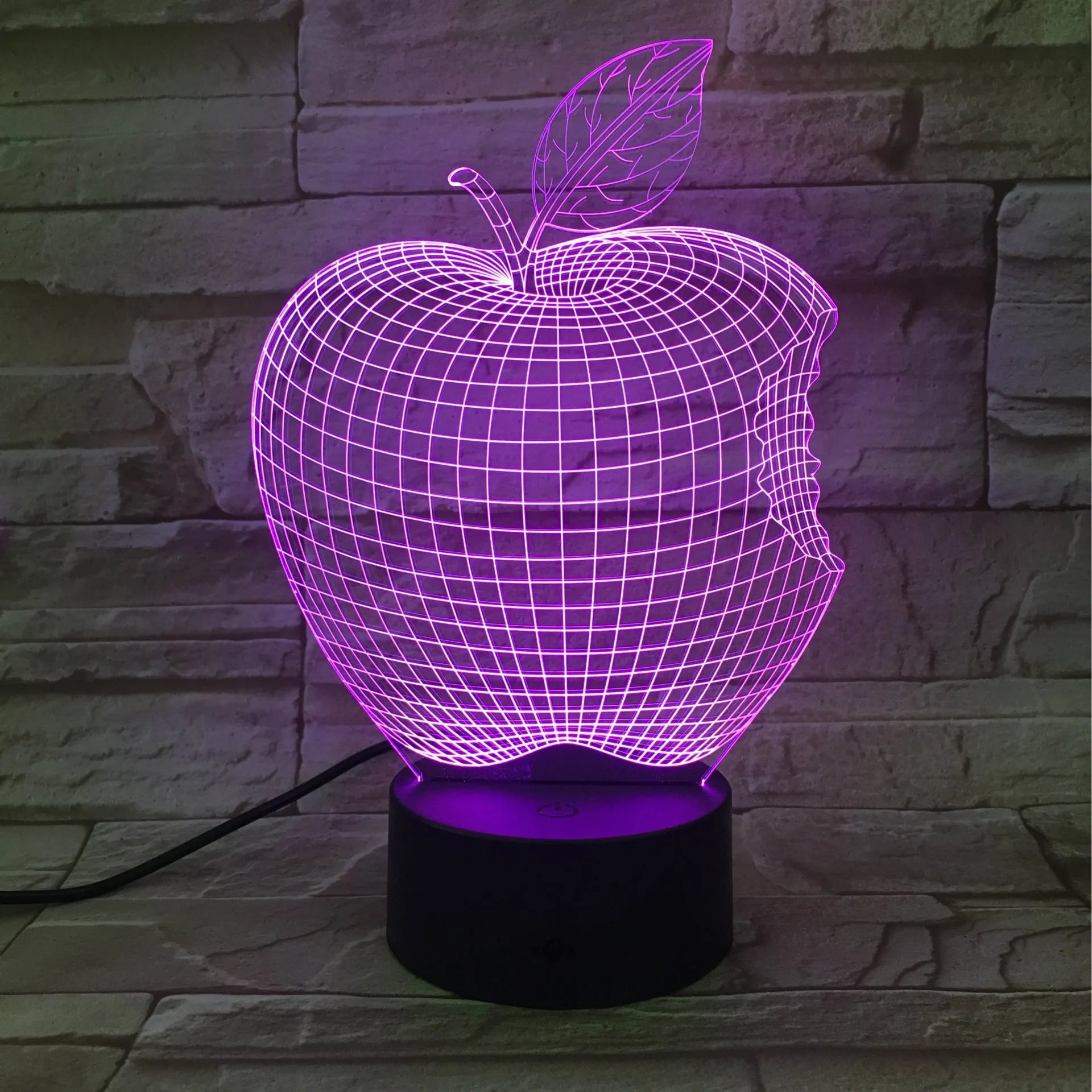 3D fruit decorative night light with touch control and seven colour LED illumination