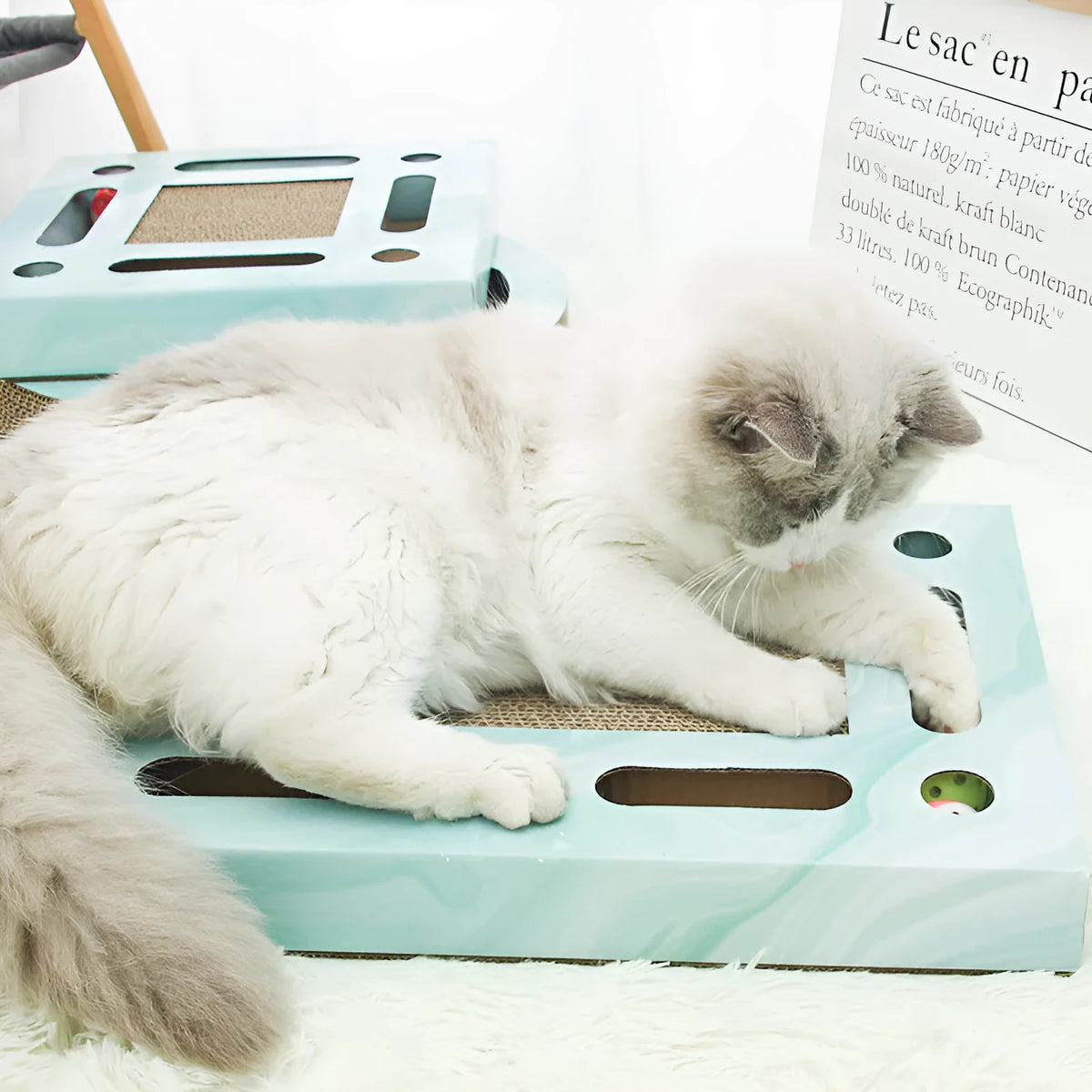 Large corrugated paper cat scratching board in rectangle, square or round style for indoor cats