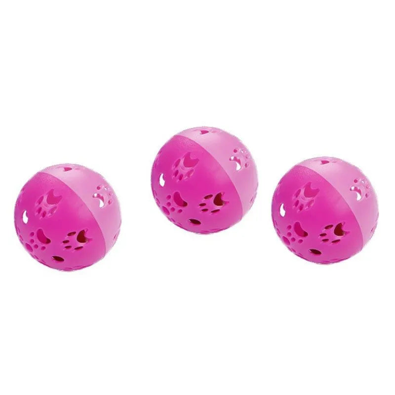 Hollow plastic cat toy ball, 5cm diameter, sounding toy in pink or blue, 20g Pethome pet ball