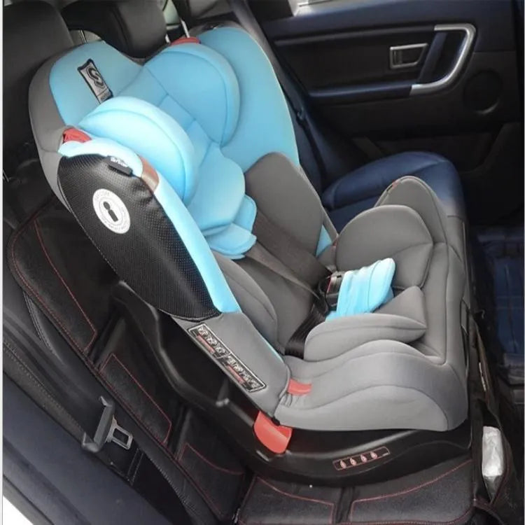 Child car seat cushion in black made of Oxford cloth with pearl cotton filling for all-seasons use