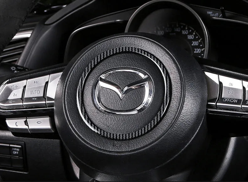 Mazda CX-4 steering wheel with electroplated silver ABS decoration ring installed