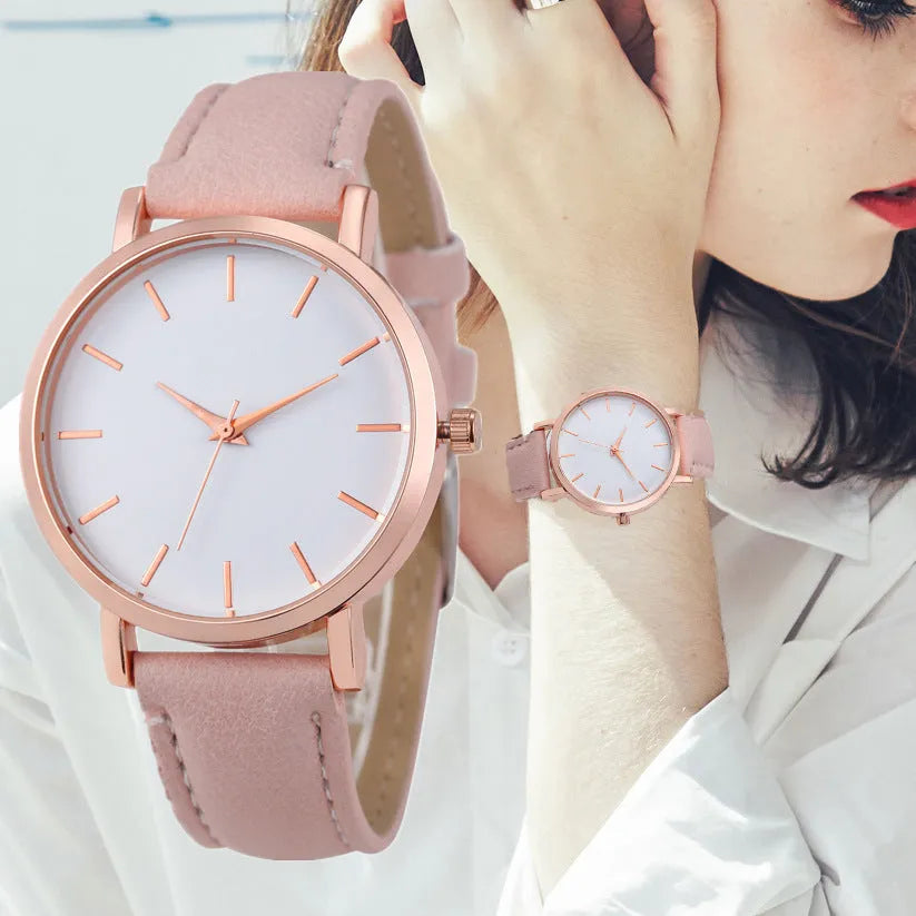 35.5mm square quartz watch with alloy case and PU leather strap in various colour options