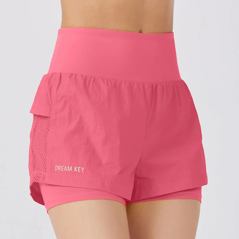 Women's cotton blend quick-dry fitness shorts in loose casual style showing colour options