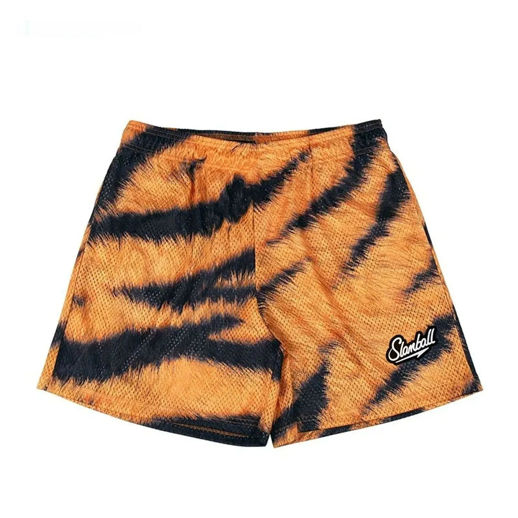Men's leopard print quick dry fitness shorts for basketball and running training