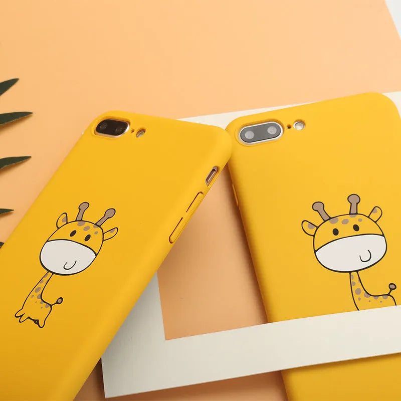 Yellow patterned polycarbonate phone case for iPhone models showing detailed printed design