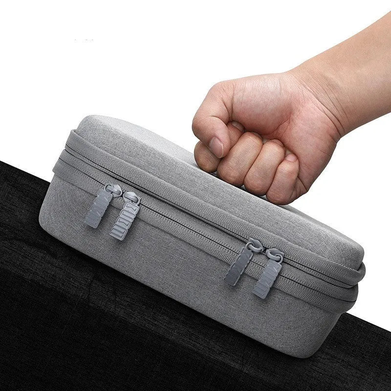 Black and grey EVA digital storage bag for headphones with hand bag shape design