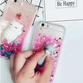 Four cat phone cases with glitter designs for iPhone 6 to iPhone X in bright colours