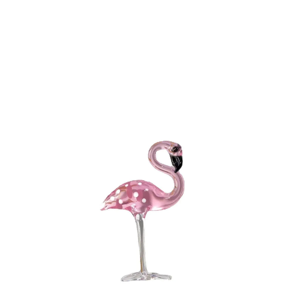 Pink crystal flamingo decorative craft for table display with modern simplicity style