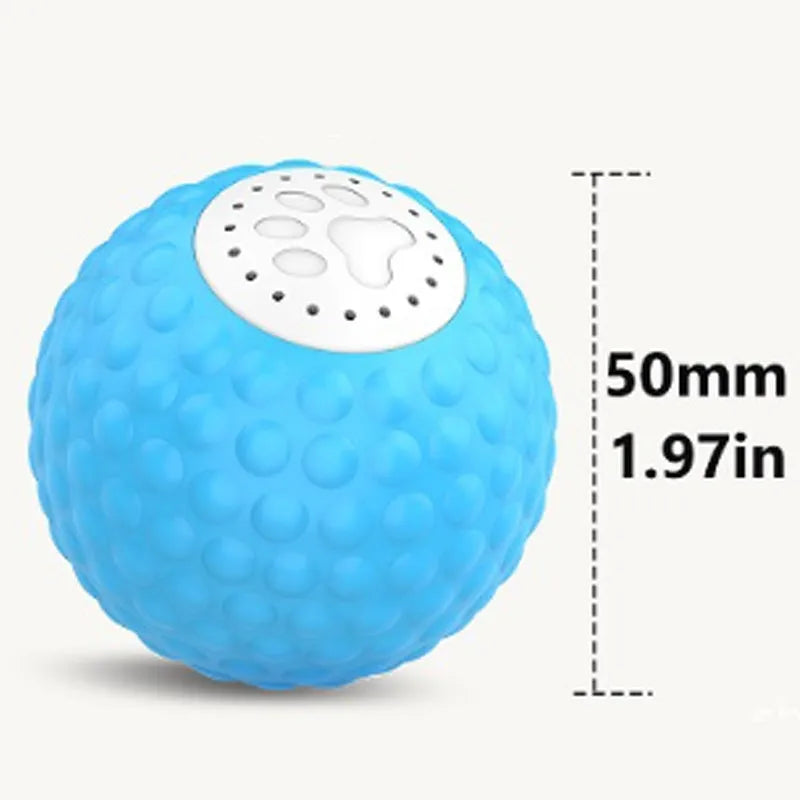 Smart cat ball toy with remote control in blue, green, or yellow colours