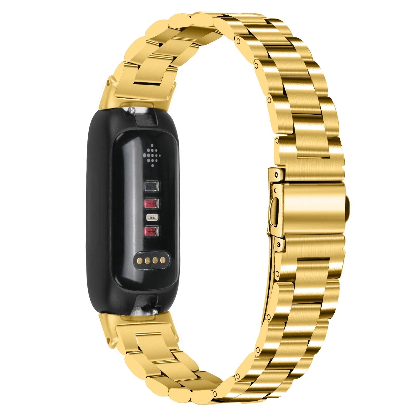 Stainless steel three-bead watch strap for Apple Watch Inspire 3 in multiple colour options