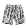 Men's camouflage pattern corduroy athletic shorts with straight cut and elastic waist