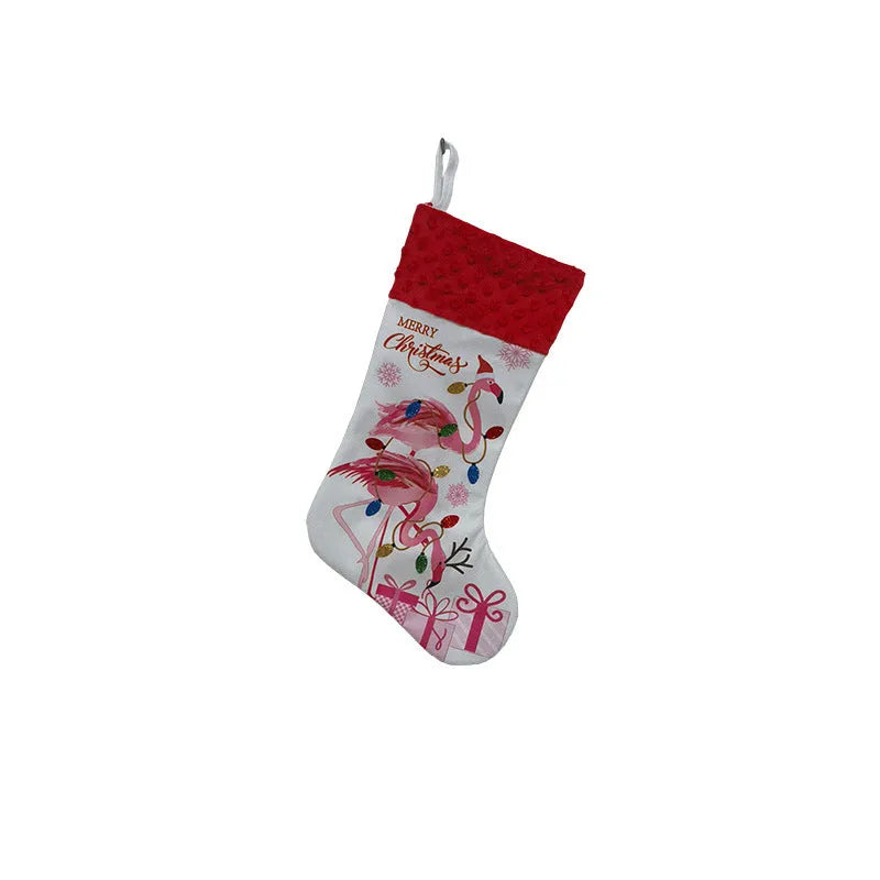 Cloth Christmas stocking measuring 46x28 cm in American holiday style