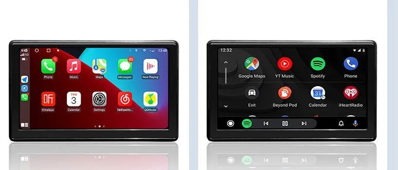 Portable 7 inch IPS car smart screen with wireless projection, CarPlay, and Android Auto, 12V external navigator