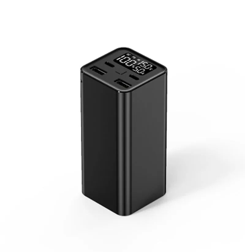65W metal power bank with 20000mAh capacity for laptop charging in black, blue, or grey