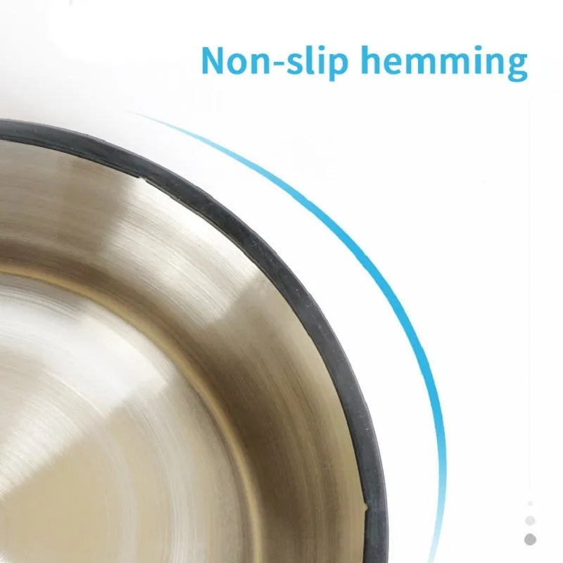 Stainless steel and melamine pet feeding bowl with non-slip base in multiple colour options