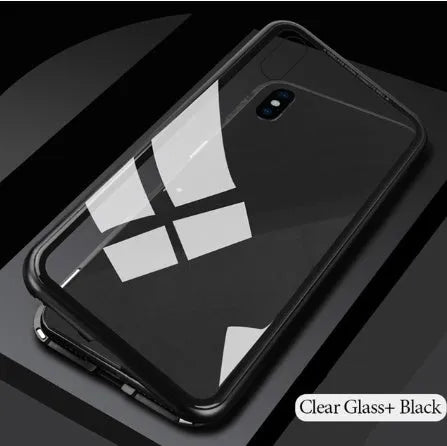 PC metal edge phone case for iPhone Samsung back cover in black transparent option