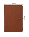 A5 leather-surface student diary with buckle closure, showing grey blue cover and 100 sheets internal paper