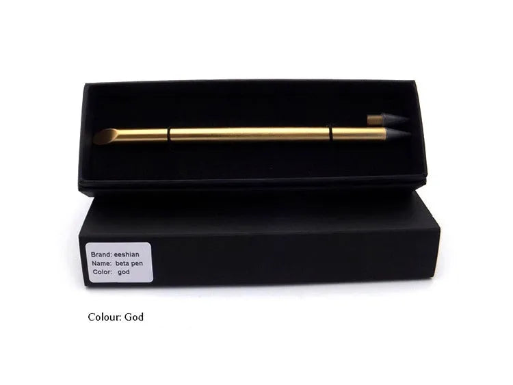 Inkless metal pen with alloy steel tip in choice of five metallic colours showing 0.5mm nib and protective accessories