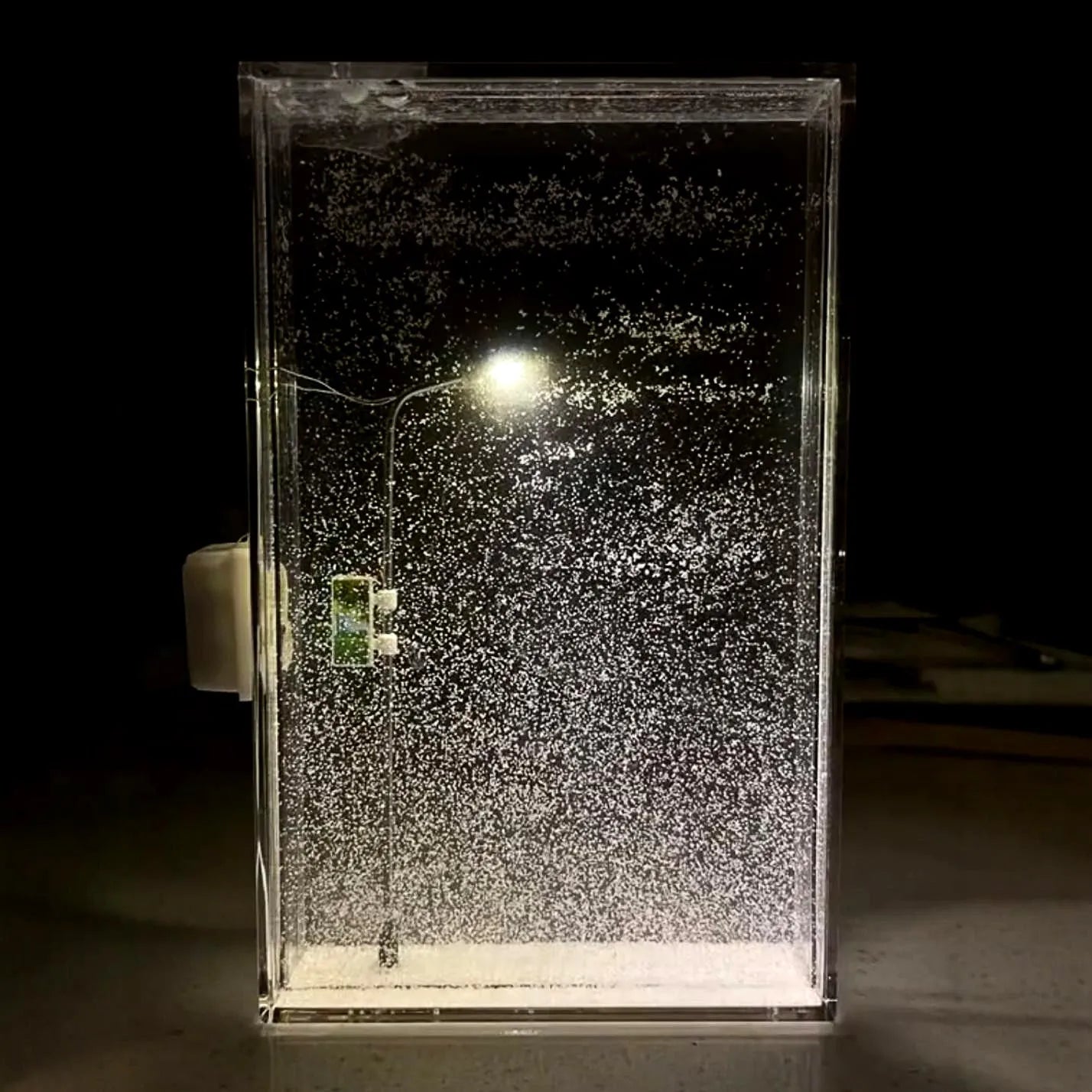 DIY snowy night light kit with snowflake design and LED lights for Christmas desktop decoration