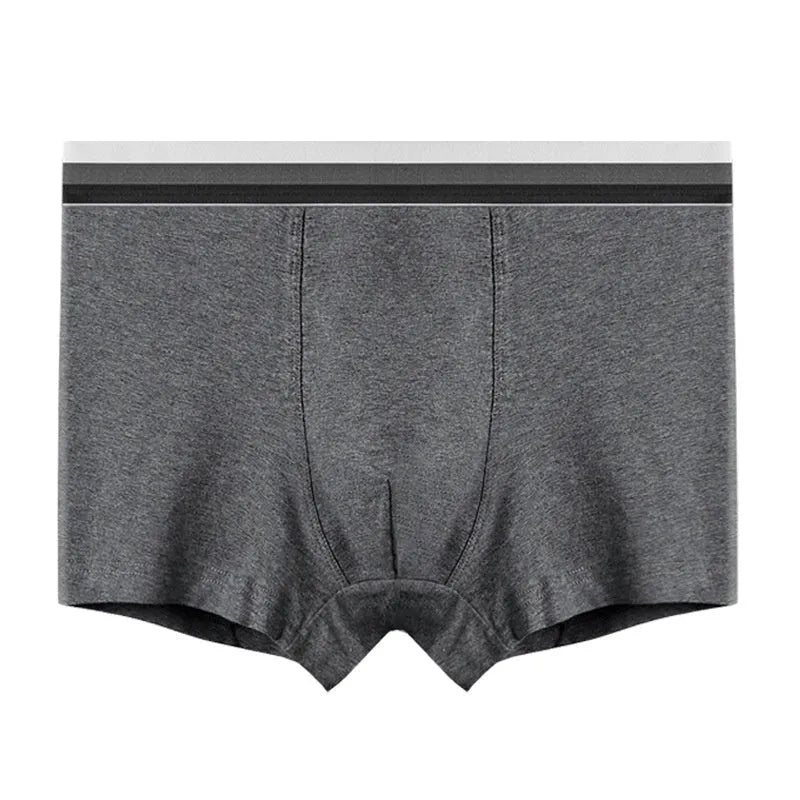 New men's cotton Class A cotton solid colour mid waist knickers in dark gray melange