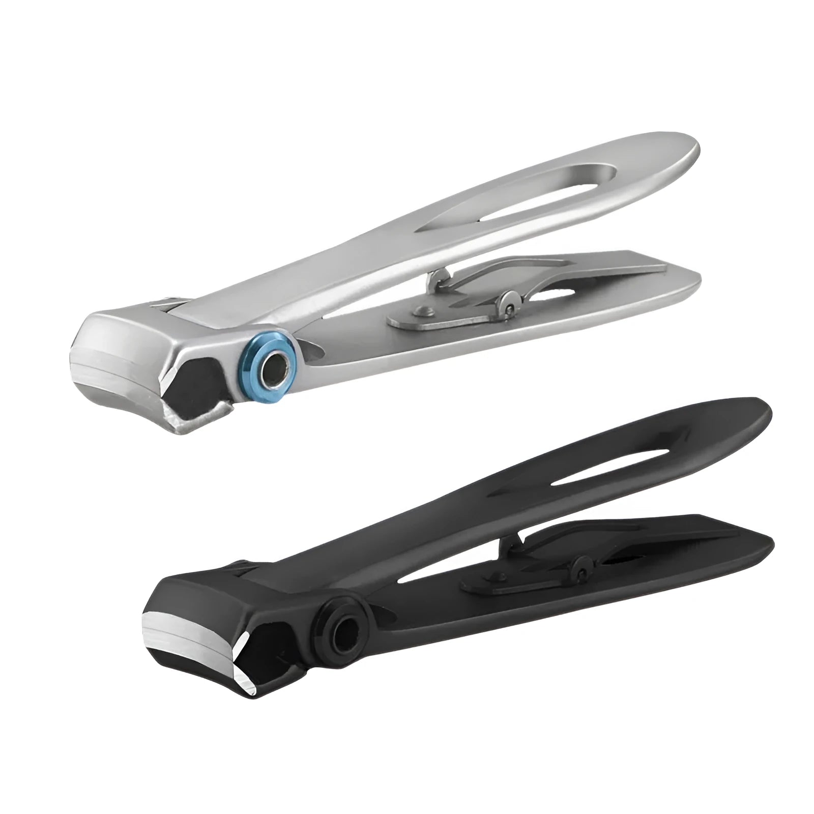Stainless Steel Toenail Clippers for Thick Nails with Wide 15mm Jaw Opening and Ergonomic Handle, Silver or Black, for Fungal and Ingrown Toenails, Travel-Friendly Design for Home Use
