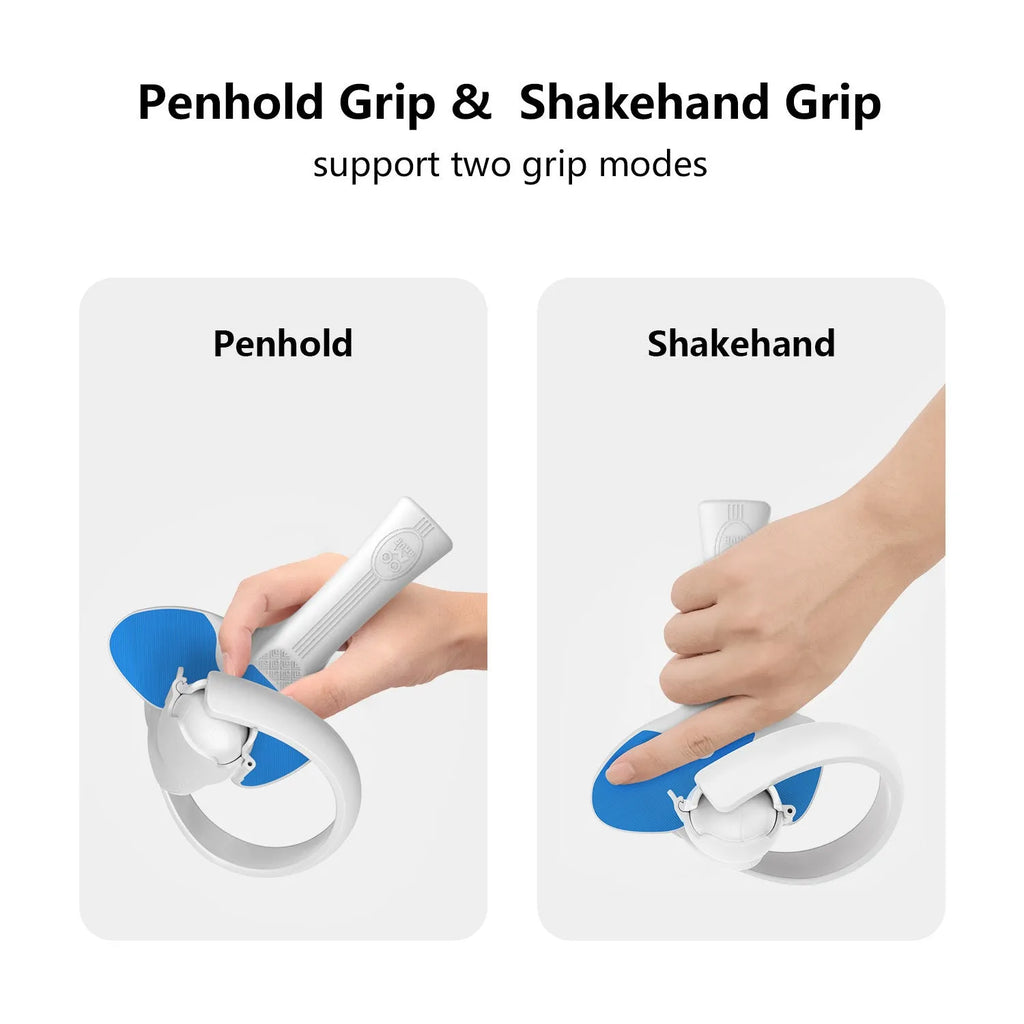 Red and blue Pico 4 VR controller table tennis racket hand grip measuring 160x110x80mm
