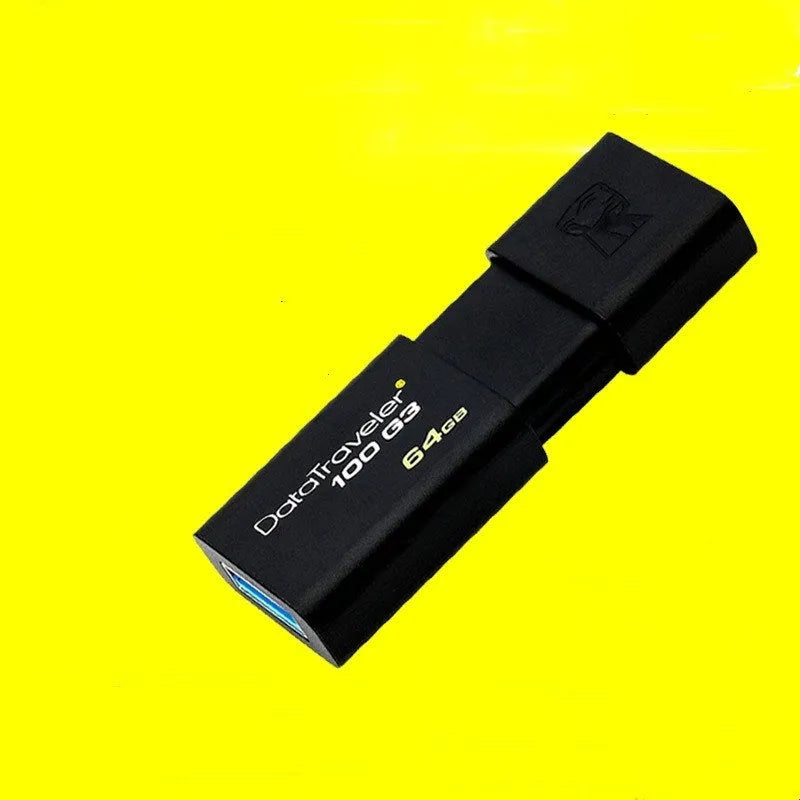 Black ABS dual-use USB flash drive with sliding cover design, available in 16GB to 512GB capacities