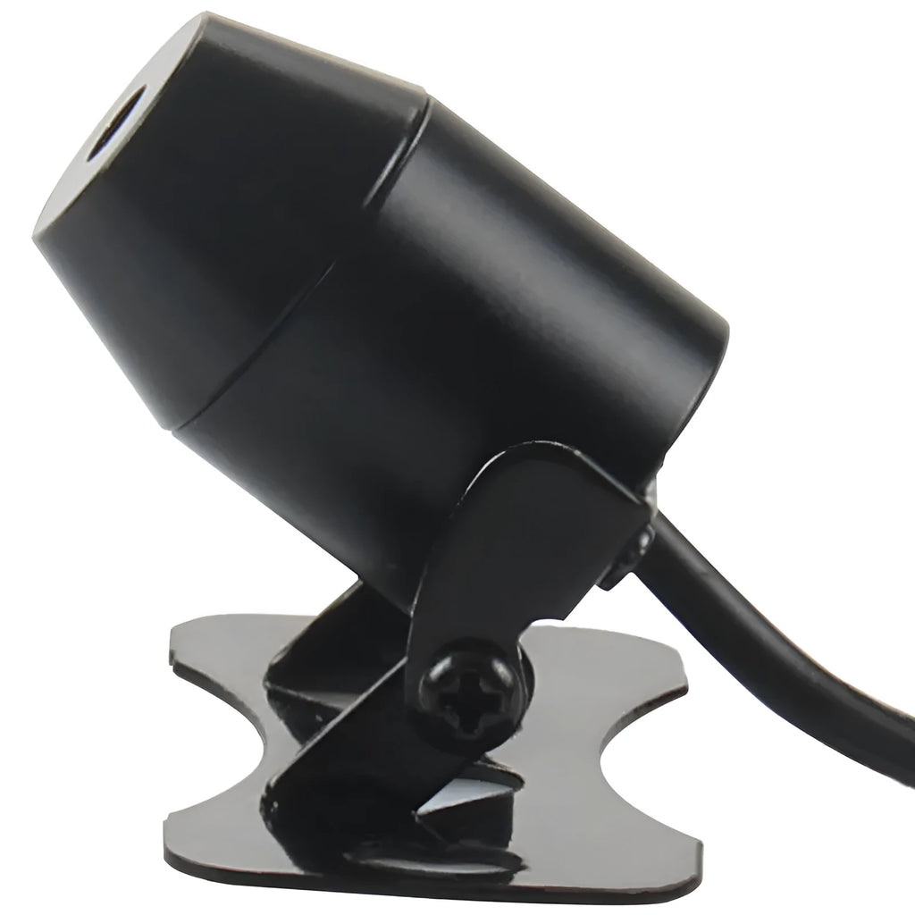 Car star ceiling light with aluminium housing, USB cable, and remote control installed in armrest box